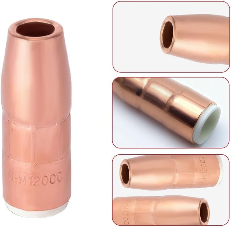Hasweld Nozzle For N-M1200C 1/2" Flush AccuLock MDX Fits Miller MDX-250 MDX250 EZ-Select MIG Welding Guns Part 5-PK - Image 4